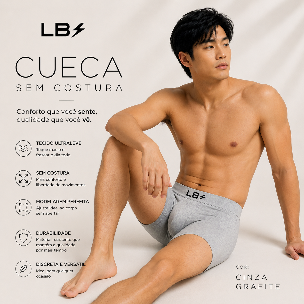 Kit 3 Cuecas Boxer LBS Men - Imagem 10