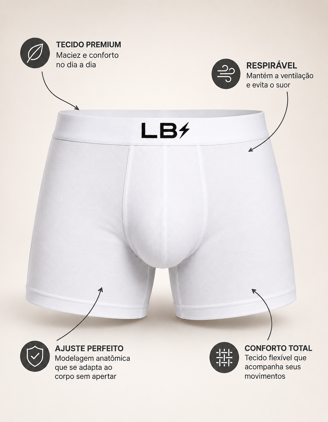 Kit 3 Cuecas Boxer LBS Men - Imagem 4