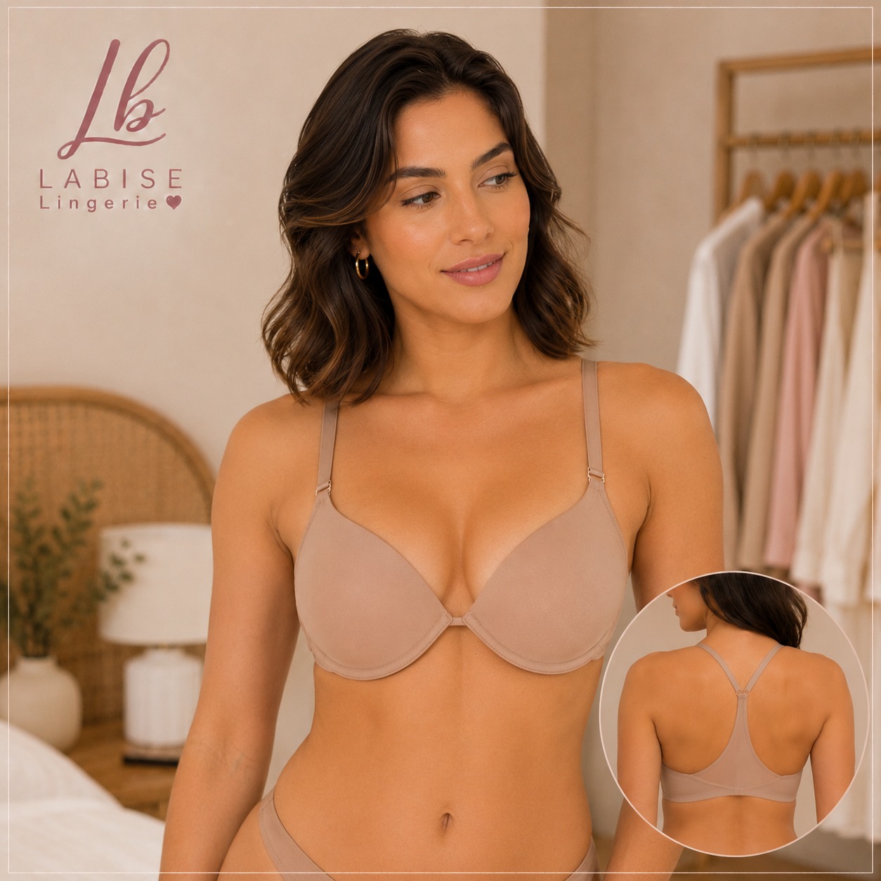 Sutia Base Nadador Nude Chocolate Com Bojo Labise Lingerie Promoção Inauguração - Imagem 5